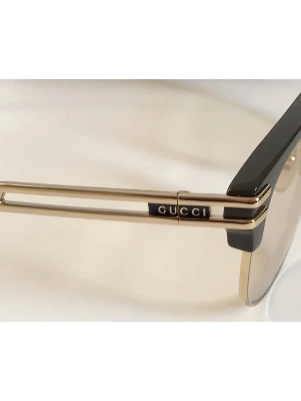 New Authentic Gucci Men's Brown and Gold  GG1107S Square Sunglasses